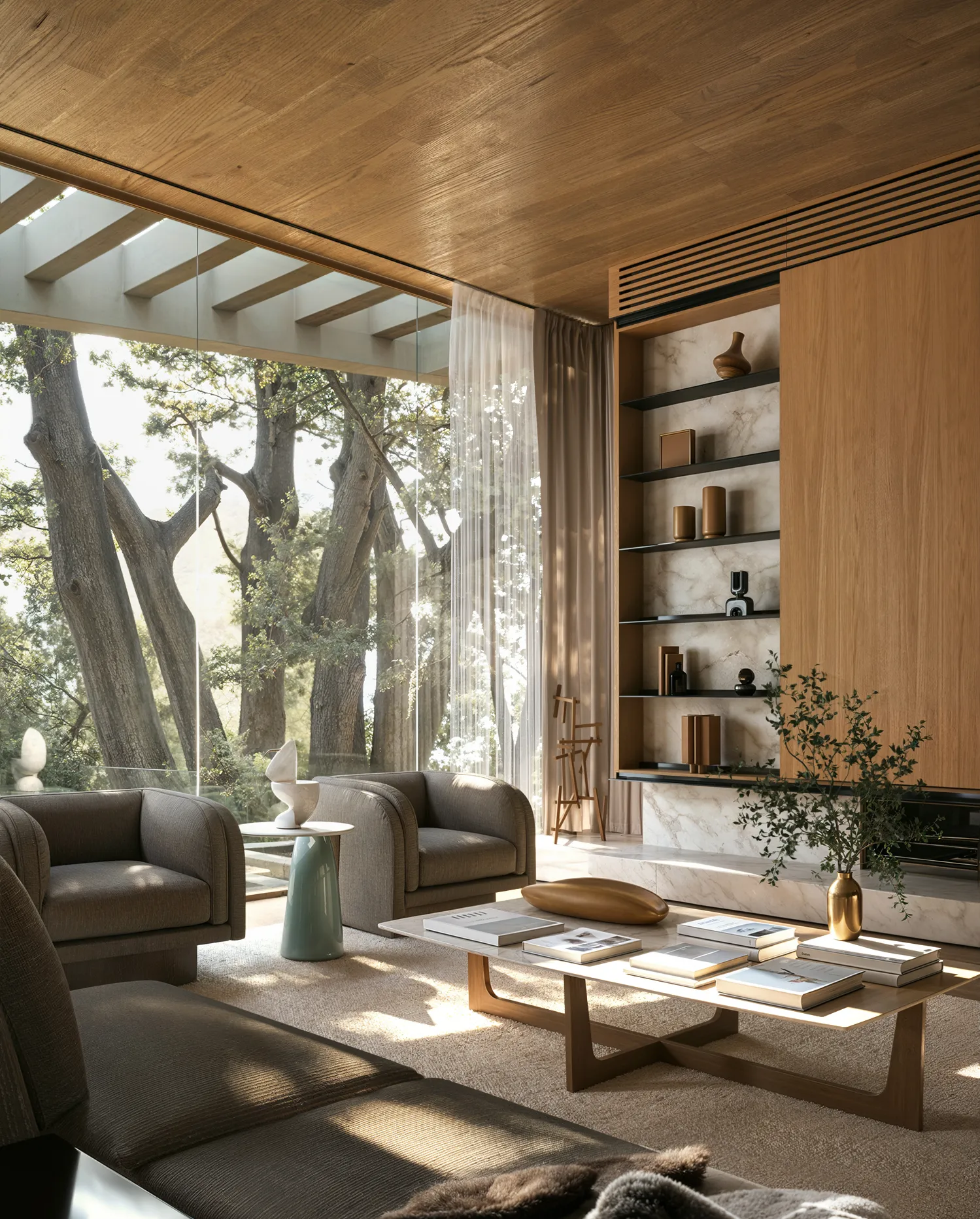 Wood Living Room — Interior
